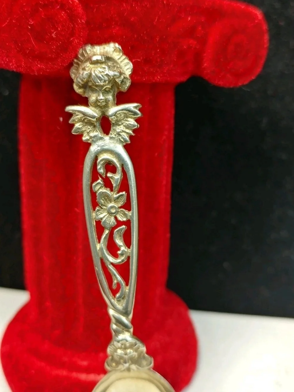 Vintage 800 Coin Silver - Cherub Angel Scroll 8.4g - 3.5